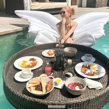 Round Floating Tray Drink Float Tray - Brown Woven Hot Tub Side Table for Drinks and Breakfast, Multipurpose Water Tray, 80 * 20Cm - Black.,Black-60 * 20cm