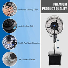 OREKPOT Oscillating Misting Fan with 3 Speeds, Adjustable Height, and Large Tank for Outdoor Cooling
