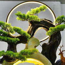 Outdoor Water Fountain Floor Standing Gourd Water Fountain, Indoor Freestanding Fountain with Water Mist, LED Lights and Simulated Greenery, Feng Shui Office Home Decor for Good Luck Wealth Outdoor Fo