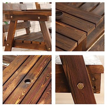 Park Patio Seat Outdoor Garden Bench with Backrest and Middle Table, Wooden Bench with Double Seat for Terrace, Porch, Yard Terrace, Easy to Assemble, 4 Colors Garden Furniture d