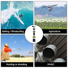 Handheld Digital Anemometer, LCD Display and 16-position Dial, Mechanical wind vane, Velocity Temperature Measuring Device with USB and APP Data Transmission,Portable weather instrument, Standby 70h