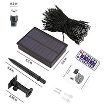 SHANJIA 2 Pack Upgrade Solar String Lights, 102M 1000LED Outdoor Light String with USB/8 Modes Waterproof for Trees Patio Fence Party Solar Christmas Light String (Purple+Orange)