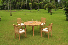 TeakStation Grade-A Teak Wood 52" Round Outdoor Patio Dining Table #TSDT52