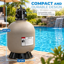 XtremepowerUS 22-Inch Sand Filter for Inground & Above Ground Swimming Pools, Pool Sand Media Filtration System with 7-Way Top-Mount Multiport Valve, Up to 31,200 Gallons