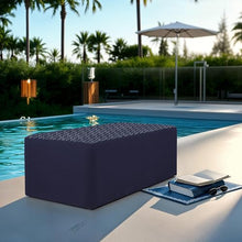 FDP 24" x 48" Rectangle Oversized Outdoor Ottoman Featuring Sunbrella Two-Tone - Weather-Resistant, Fade-Resistant, Assembled Patio Furniture for Backyard, Poolside Seating, 18" H - Indigo/Navy