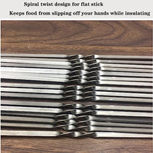 NYTFHMS 50 Pcs Skewers for Grilling, Stainless Steel Skewer Sticks, Flat Anti-Slip and Wear-Resistant, Reusable BBQ Accessories,Size_name-1000
