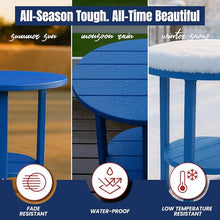 Phat Tommy Round Bar Height Patio Table - Outdoor Bar Table - Balcony Height Patio Furniture for Your Deck - Poly Outdoor Furniture, Blue