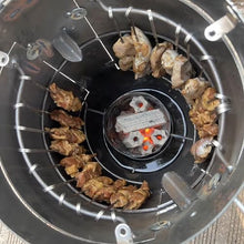 AoForce Charcoal Grill Pellet Smokers S-Shaped Door Design 360° All-Around Grilling Diameter 32CM Equipped with Thermometer and Grill Rack Stainless Steel Material Smoker(Gold)