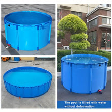 Zfmnoyev Round Canvas Fish Pond Pool, Above Ground Pool, Large Fold Aquarium Children's Pool Fish Tank, Outdoor Pool for Backyard, Easy to Install (Color : Blue, Size : 2.5x1.2m)