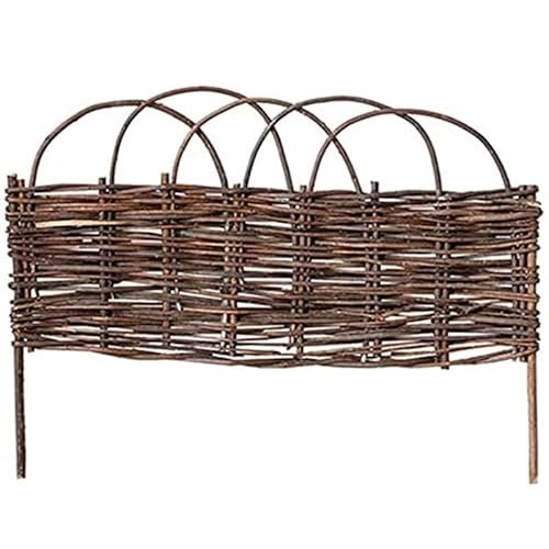 Natural Willow Garden Edging Decorative Garden Fence No Dig Fencing Flower Bed Edging Borders for Yard Garden Fences(Color2,100x35cm)