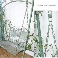 yinxx240708 Heavy-Duty Outdoor Benchs Balcony Decoration Cradle Double Chair, Outdoor Garden Iron Swing Chair,Suitable for Terrace Park Slatted Seat for Park, Yard & Porch
