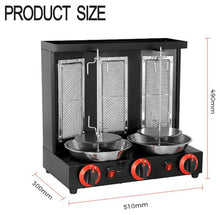 TREEYX Commercial Turkish Shawarma Grill Machine Gas Vertical Rotisserie Barbecue Oven Rotation, Temperatures Control - for Restaurant Home