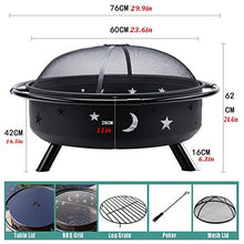 Outdoor Fire Pit Fire Pits Outdoor Wood Burning, Wrought Iron Firepit for Outside, for Backyard Terrace Patio