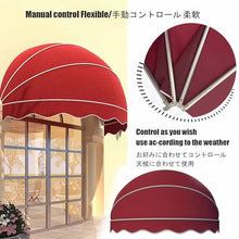 NYTFHMS DIY Retractable Awning Canopy, 90 Cm Folding Patio Umbrella, Outdoor Curved Sail Shade, Weather-Resistant Arch Awning for Home & Garden, Sunshade Door & Window Cover,E-Diameter:60cm/23.62in