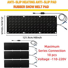Non Slip Outdoor Stair Treads, Heated Snow Melting Mats, Electric Heating Snow Removal, for Staircase, Deck, USB Series Connection,5 Pack,10inx48in