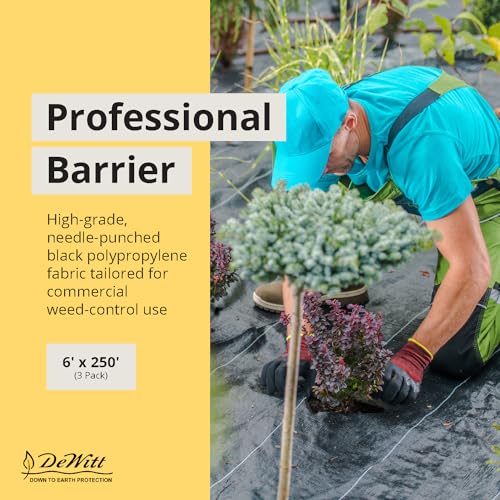 Dewitt P6 PRO 5 Weed Barrier Fabric Ground Cover Black 6' W x 250' L Pack of 3