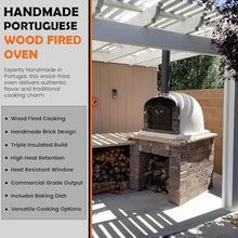 Authentic Pizza Ovens Ventura Preto Premium Wood-Fired Pizza Oven, Handmade in Portugal, Triple-Insulated Brick Oven, Rotisserie-Capable, Dutch Door, Stainless Steel Chimney, Thermometer Included