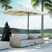 GFJYKDL Double-Sided Patio Umbrella Replacement Canopy - Waterproof Khaki Fabric for Cantilever Umbrella - Durable Parasol Cover for Outdoor Shade and Protect,Beige-270cm/9ft-12 Ribs