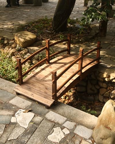 ZIMGOD Decorative Small Bridge for Yard Pond, Landscaping Garden Bridges Over Creek, Backyard Walking Bridge Pathway, Water Foot Bridge Decor, Easy Assembly