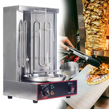 EliteBloom Electric Shawarma Machine, Home Vertical Rotisserie, Gyro Broiler, with 2 Heating Tubes, Meat Catcher for Outdoor, Garden Rotisserie,