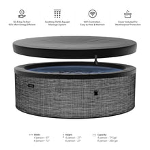 Wave Tahoe Eco-Foam Hot Tub | Round Energy-Efficient Outdoor Spa with 90 Bubble Jets, Built-in Heater, WiFi App Control and Insulated Cover | Flint Gray | 6 Person | Standard