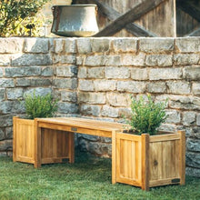 Ash & Ember Grade A Teak Planter Bench Set, 20" Seating Height, 2 Planter Boxes, 1 Bench Seat, L-Shaped Planter Bench, Weather-Resistant Premium Teak Wood Furniture, Outdoor Patio Bench