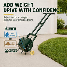 Heavy-Duty Rolling Core Lawn Aerator with Dual-Row Hollow Tines