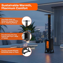 70,000 BTU Wood Pellet Outdoor Patio Heater with Glass Viewing Window