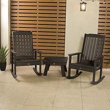 Highwood Lehigh 2 Rocking Chairs with Adirondack Side Table Weathered Acorn