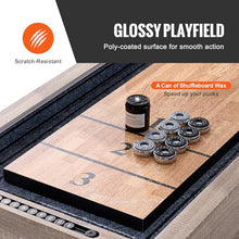 VEVOR 9ft LED Shuffleboard Table & Bowling Combo Black + Brown