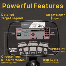 Garrett AT Pro Metal Detector – Made in the USA - Waterproof to 10ft, Proportional Audio, Iron Audio, Fast Recovery, Digital Target ID, Includes MS-2 Headphones