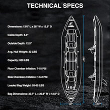 UPWELL 13'6" Inflatable Kayak Drop Stitch Floor 1-2 Person Desert Sand