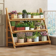 Indoor Flower Plant Trellis Bamboo Foldable Pot Racks Outdoor Flower Stand Anticorrosive Ladder Plant Succulent Stand Modern Rustic Display Stand Ladder Moisture-proof Flowerpot Stand For Patio
