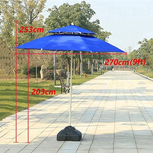 A1DFDFGOQSFG Parasols 9' Beach/Pool/Garden/Patio Umbrella Double Top, Water/UV-Resistant Market Outdoor Table Umbrella (Color : Blue, Size : 9 Ft/270cm) (Green 9 Ft/270cm)
