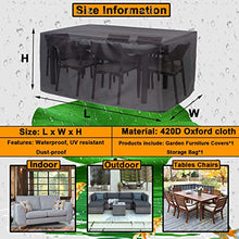 Outdoor 79x39x31in Patio Furniture Cover Green Rectangle Square for Outdoor Table Chair Sofa with Storage Bag 420D Oxford Fabric Waterproof Heavy Duty Durable (Picture Color 118x118x39in)