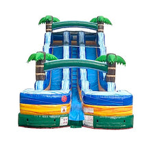 TentandTable 18FT Commercial Inflatable Double Water Slide, Tropical Green