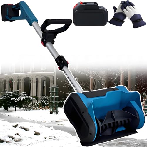 Foldable Snow Blower Cordless - Electric Snow Shovel - Protable Snow Sweeper,45° Left, Right, Or Upward Snow Throwers,600w Brushless Motor,3000rpm 1battery