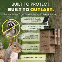 JCS Wildlife Squirrel House w/Wi-Fi Camera, Solar Panel, Predator Guard (Red/Gray)