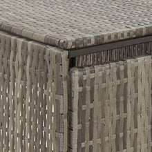 Yolola Outdoor Trash Bin Cover, Outdoor Garbage Bin, Quadruple Bin Cover in Polyrattan Grey 274 x 80 x 117 cm