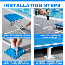 Diving Board Professional Heavy Duty Diving Board, Stainless Pool Jumping Platform, Non Slip Rubber Surface, Competition Diving Board Deck, Diving Boards for Swim Meets, 15° Incline(Upgrated)