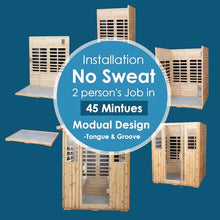 Xmatch Saunas 904V Far Infrared Sauna, Outdoor Wooden Dry Sauna Low EMF (Hemlock Wood, 4-Person Size)