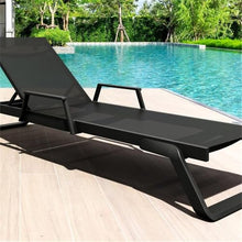 Compamia Tropic Arm Sling Chaise Lounge Black Frame Black