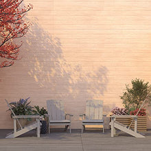 Merrick Lane Set of 4 Riviera Adirondack Patio Chairs - Gray Weather Resistant Vertical Back & Wide Arms - Slanted Seat