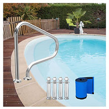 BSNANCA 31X31 inch Pool Rail 250Lbs Load Capacity Rustproof Pool Handrail Humanized Swimming Pool Handrail with Blue Grip Cover & Screws