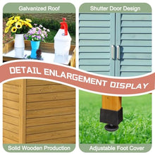 Outdoor Wooden Pot Bench with Double Doors Galvanized Storage Tray Garden Balcony and Backyard Garden Plant Bench