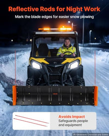 VEVOR Snow Plow Kit 43 in/60 in Width Adjustable Plow Attachment Side Wings