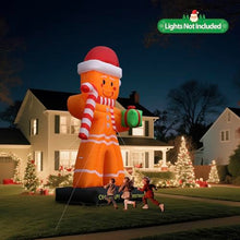 Wellcomer 20Ft Giant Christmas Inflatable Gingerbread Man with Powerful Blower, Blow Up Holiday Decoration for Outdoor Yard Lawn Christmas Party (Without LED Lights)