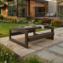 highwood Monroe Modern Picnic Table, Weathered Acorn