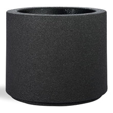 PolyStone Baja Round Planter – 23" x 19" – Lightweight Indoor/Outdoor Planter Box for Patio & Garden – Modern Stone-Look Resin – Durable All-Weather w/Drainage Hole – Made in USA – Black Granite