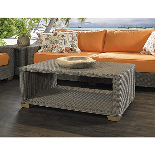 Padma's Plantation Nautilus Outdoor Coffee Table - Kubu Weave, Aluminum Frame Aluminum